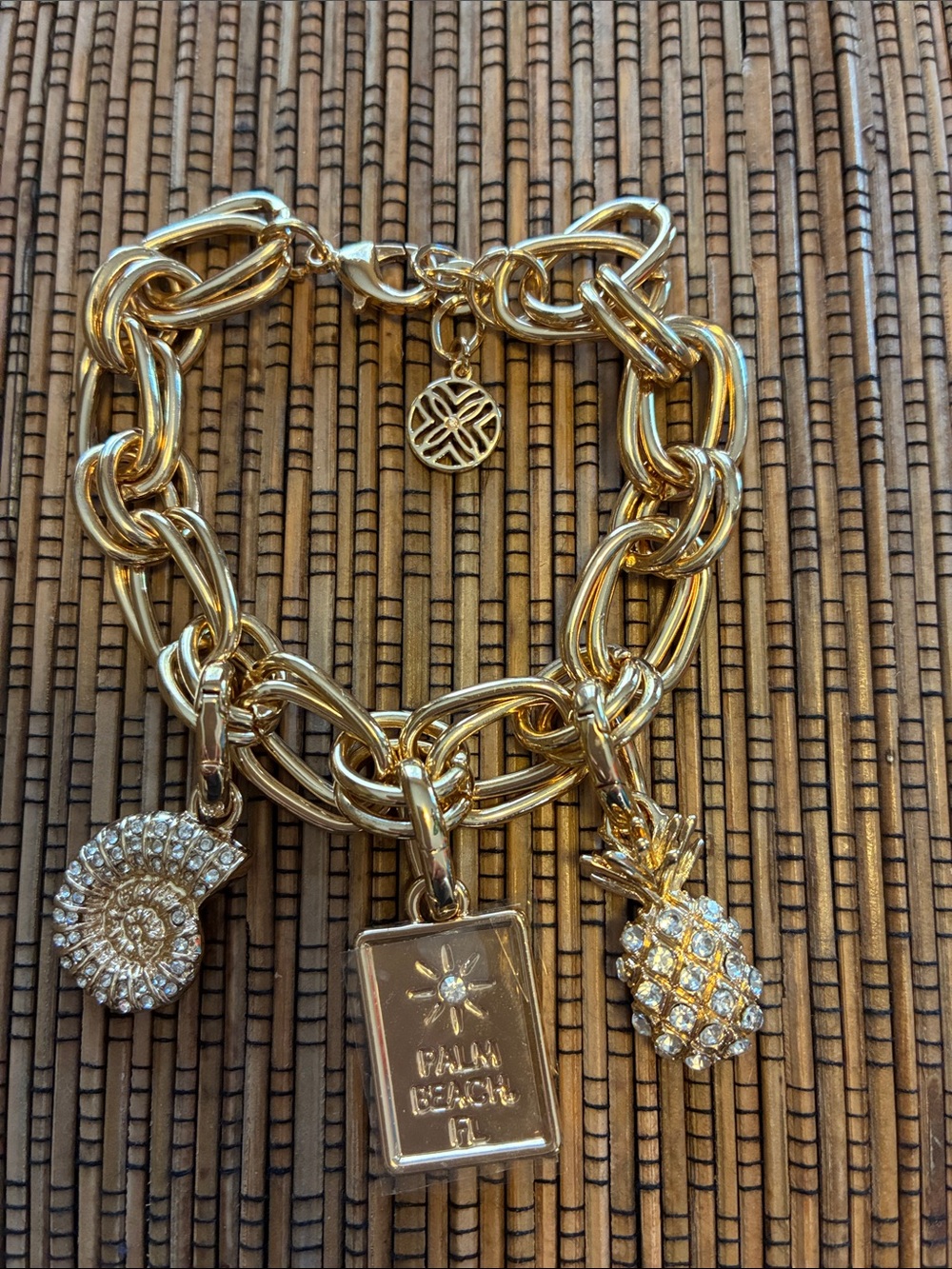LILLY PULITZER GOLD PALM BEACH  CHARM BRACELET